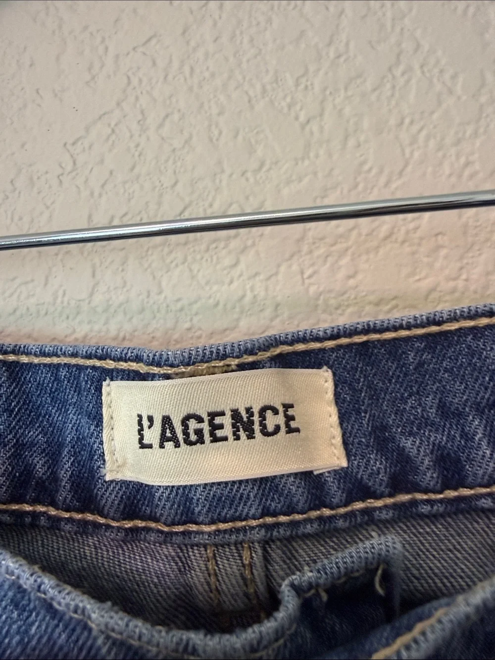 L’Agence 100%‎ Denim Cutoff Shorts in Medium Blue Size 27